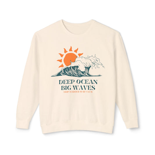 DEEP OCEAN BIG WAVE CREWNECK SWEATER